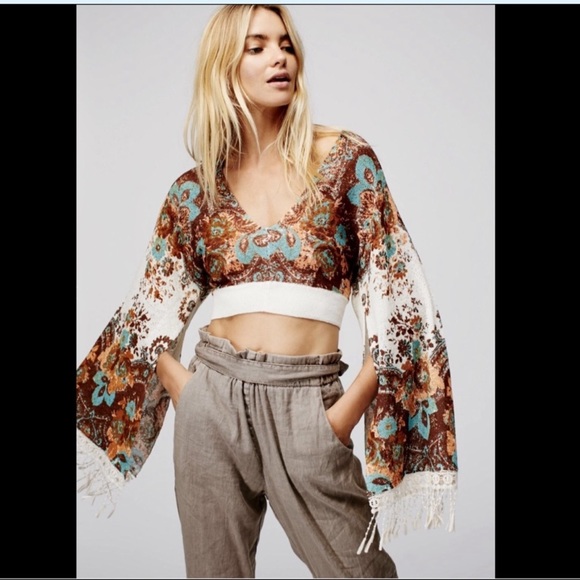 Free People Sweaters - Free People Cropped Linen Blend Sweater